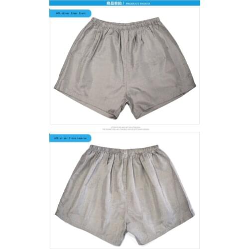 Anti-radiation shorts silver fiber man anti-radiation underwear SHD016 silver silver 99% polyamide fiber XXXL size