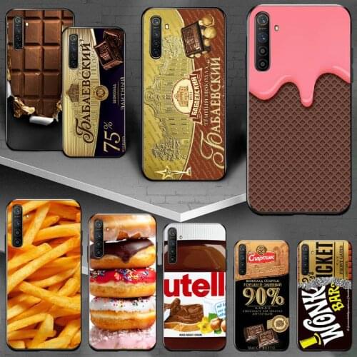 PENGHUWAN Funny Food Dessert Chocolate Beer Soft black Phone Case For OPPO Realme 5 3 2 Pro F7 F9 F11 F3 RENO Cover