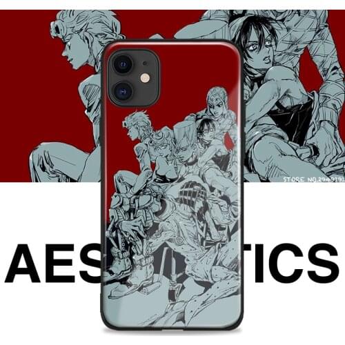 Jojo bizzare adventure Anime For iPhone SE 6s 7 8 Plus X XR XS 11 Pro Max Tempered Glass Soft Silicone Phone Case Cover Shell
