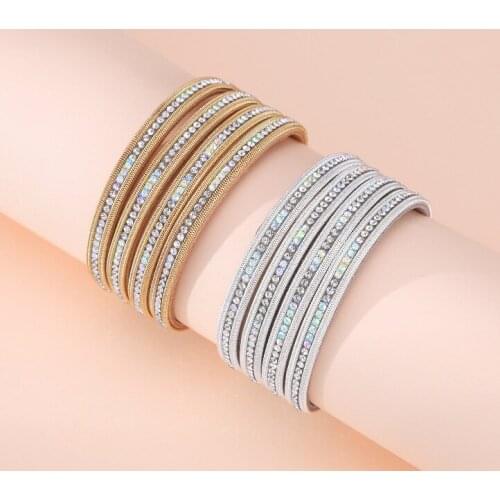 ORNAPEADIA Minimalist Bracelet for Women Metal Chain with Diamond Magnetic Buckle Fashion Trend Bracelet Bangles Wholesale