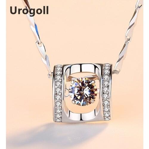 Trendy 925 Sterling Silver Fine Jewelry Pendant Necklaces For Women Anniversary Jewelry AAA Zirconia Pendant Necklace Gift