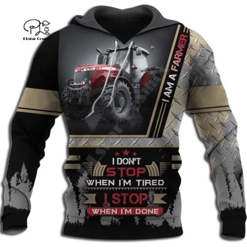 PLstar Cosmos 3DPrint Farmer Tractor Excavator Aircraft Harajuku Streetwear Men/Women Funny/Zip Hoodies/Sweatshirt/Jacket/a3