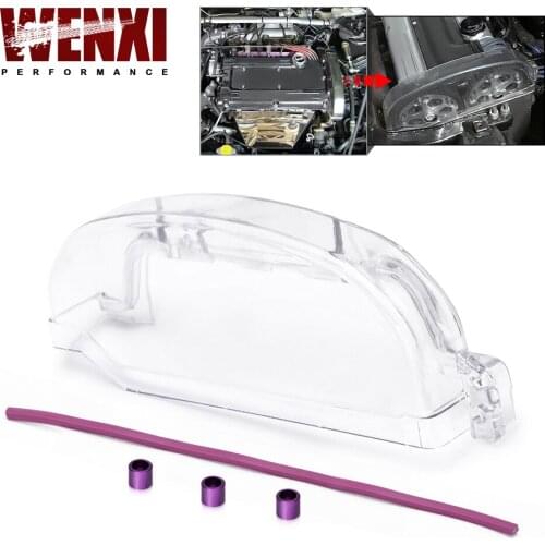 Clear Cam Gear Pulley Timing Belt Cover For 92-96 Mitsubishi Lancer EVO 1-3/DSM 4g63 4g63T Polycarbonate WX6331