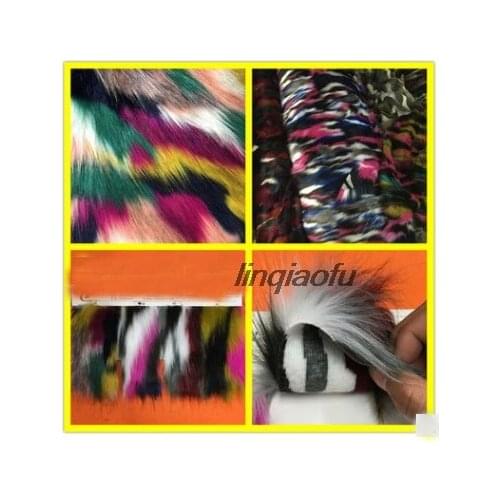 Five-color jacquard imitation fox fur Six-color camouflage jacquard plush Clothing hair ball plush fabric