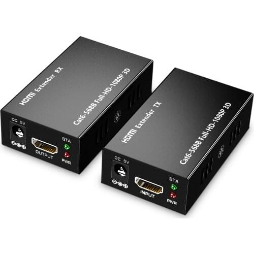 Hot Selling New Arrival 60M 3D 1080P 196ft HDMI Extender over single CAT5E/6 Converter HDMI to RJ45 Signal extender