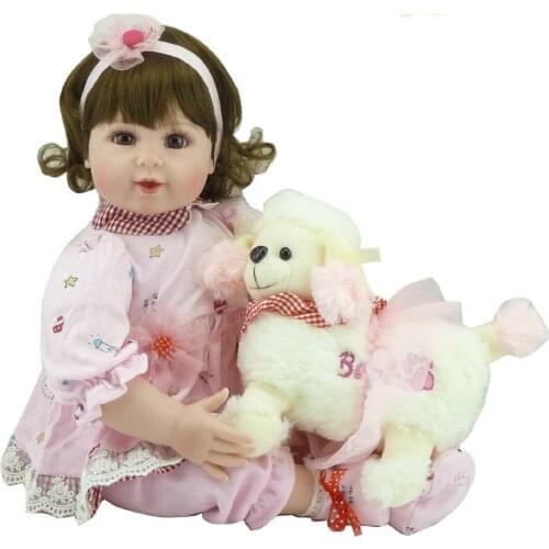 Handmade Reborn Baby Doll 20 Inch Silicone Baby Girl Smiling Newborn Dolls Girls Play House Toys Kids Birthday Xmas Gift