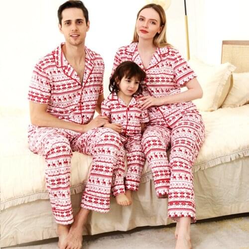 Family Matching Pajamas Christmas Mum Daughter Dad Son Sleepwear Adults Kid Baby Nightwear Family PJS Couple Clothes Nightshirt