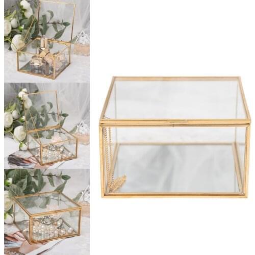 Glass Jewelry Box Vintage Clear Glass Tray Jar Candle Holder Jewelry Storage Organizer for Dressing Table Decoration Storage