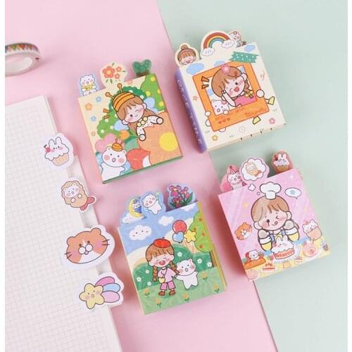 Kawaii Little Girls Daily Life Sticky Notes Memo Notepad To Do List Planner Sticker Cute Decor Stationery Office Accessories