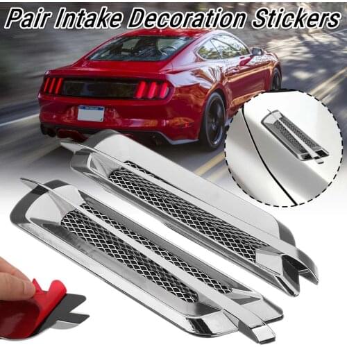 Universal Pair Car Side Air Flow Vent Cover Intake Decoration Stickers Side Mesh Cover Hood Bonnet Car Styling