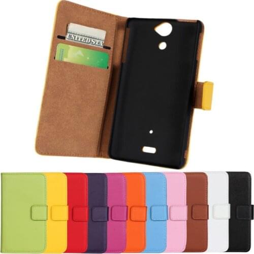 Top Quality Genuine Leather Wallet Stand Book Style Cover Case For Sony Xperia V LT25i with Card Holder