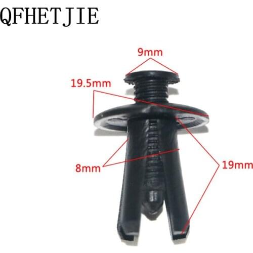 100pcs Black Plastic Auto Fastener Vehicle Car Bumper Clips Retainer Rivet Door Panel Fender Liner For Honda Acura AUDI