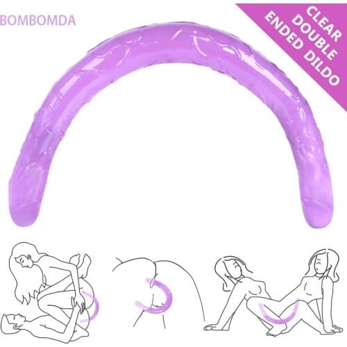 Realistic Dick Toy Sex Toys Double Head Soft Silicone Vagina Anal Masturbator Gay Lesbian Sex Toys For Woman Adult Erotic Toy