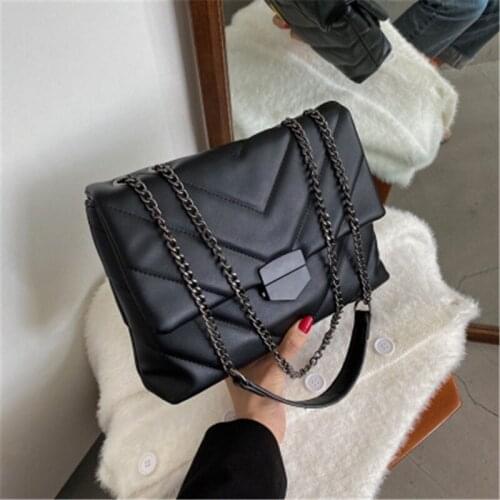 V-line PU Leather Crossbody Bags For Women 2021 Fashion Sac A Main Female Shoulder Bag Female Handbags Korean Shoulder Chain Bag