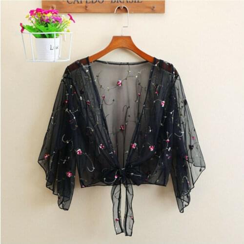 Women tops and blouse 2020 shirt Floral Blouse Cardigan Thin Outwear Hollow Out Cover Up femme grande taille et chemisier femme