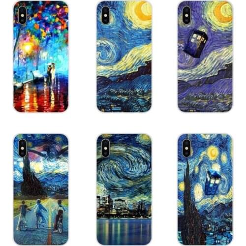 Starry Night Van Gogh Soft Transparent Shell Covers For Xiaomi Mi4 Mi5 Mi5S Mi6 Mi A1 A2 5X 6X 8 9 Lite SE Pro Mi Max Mix 2 3 2S