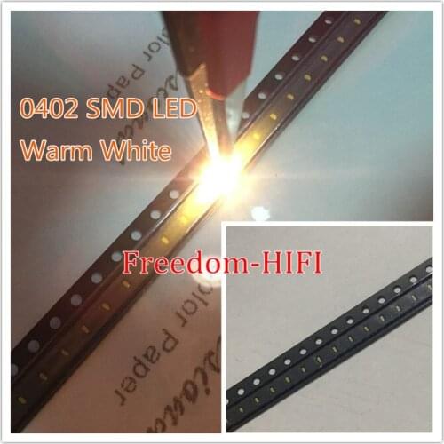 1000pcs 0402 Warm White SMD (1005) LED Chip Surface Mount SMT LED Light Emitting Diode Beads Lamp