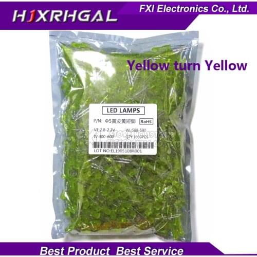 1000pcs Yellow light-emitting Yellow turn Yellow 5mm led new original