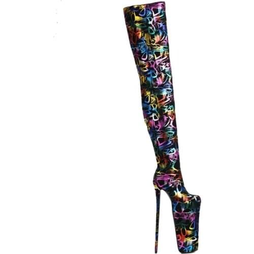11.8" Womens Pointed Toe Match Colors Over Knee Thigh Boots Stilettos 30CM High Heel Shoes Platform Glitter Long Oversize34-50