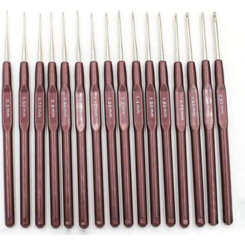 16pcs ABS Handle Crochet Hooks Handle Knitting Needles Set Crochetings and Knuckles 0.5mm-2.5mm 16 Size