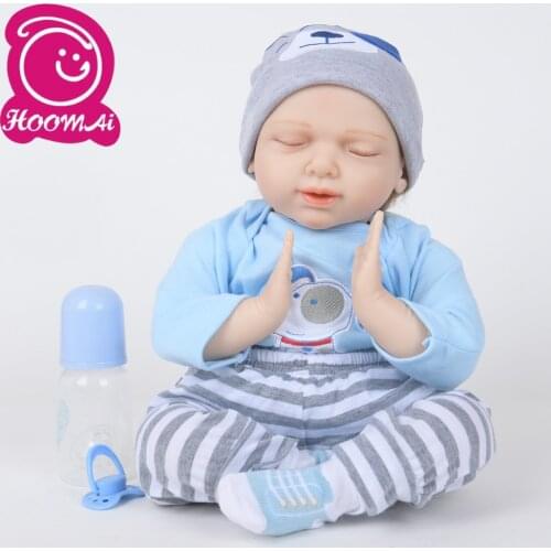 22"55CM Lifelike Bebe Reborn Baby Doll Cloth Body Newborn Realistic Fashion Asleep Baby Doll Toy For Childrens Day Kid Gifts