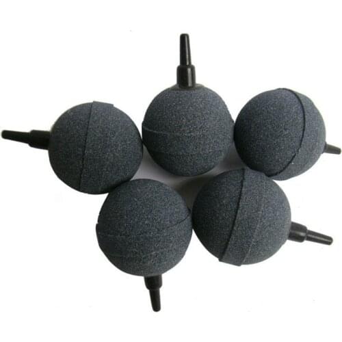 5pcs High Temperature Sintering Of Round Gas Air Stone Oxygen Pipe Bubble Increasing Spherical Sha Tou Fish Tank Oxygen Pump