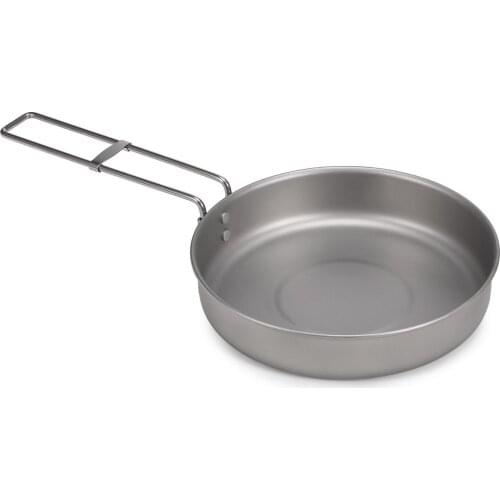 750ml Ultralight Titanium Frypan with Foldable Handle Outdoor Camping Hiking Picnic Cooking Frying Pan