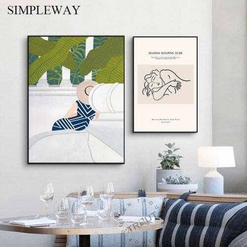 Matisse Art Abstract Painting Line Drawing Woman Simple Canvas Wall Poster Nordic Print Decorative Picture Modern Home Decor
