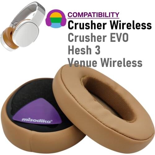 Misodiko Replacement Cushions Ear Pads - for Skullcandy Crusher Wireless, Hesh 3 Wireless Headphones, Repair Earpads Cup Cover