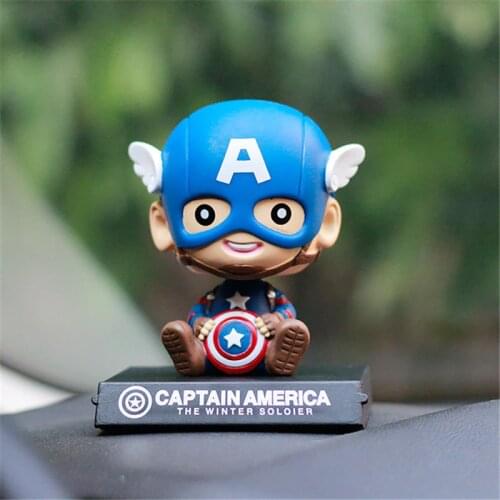 Car Marvel Superhero Shaking Head Doll Decoration Auto Center Console Decoration Phone Holder For Car Interior Accessories