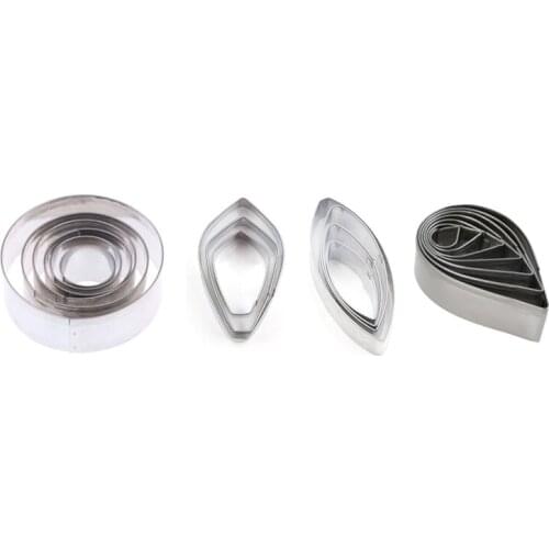 BMBY-20Pcs Stainless Steel Drop Round Clay Cutter Designer DIY Ceramic Pottery Polymer Clay Craft Cutting Mold