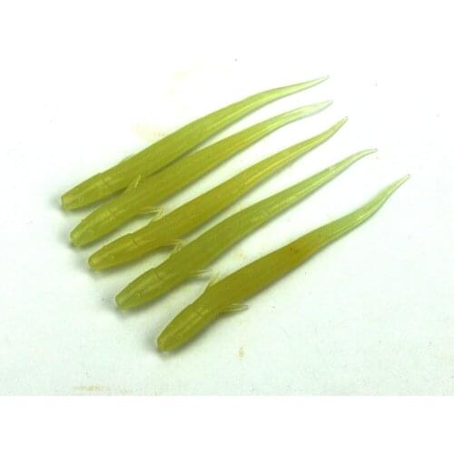 Big Sale 100pcs Luminous Worm Lure Soft Fishing Tackle Long Tail Bait Crap Fishing Bait 10.5cm 3.5g