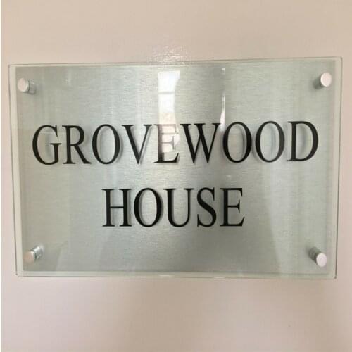 Large premium glass acrylic and aluminum effect House Number Door Signapartment number Business sign plaque modern signage