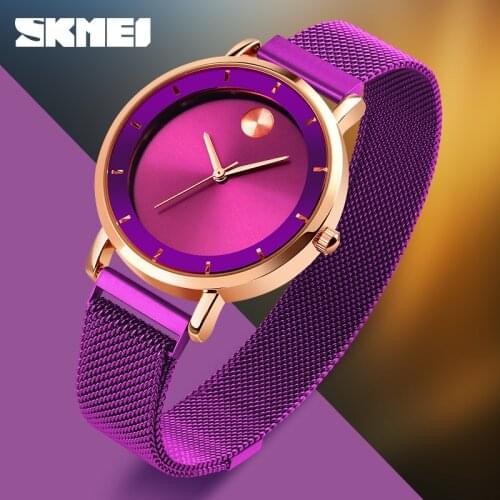 Fashion Women Watch Casual Dress Ladies Bracelet Luxury Mesh Belt Strap Quartz Watches Top Brand SKMEI Girls Clock Simple Hours