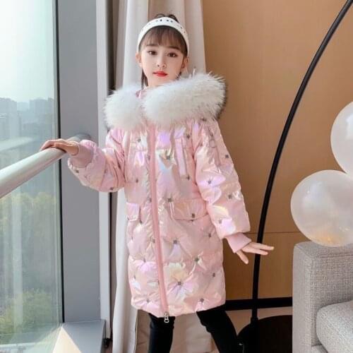 2021 New Autumn Winter Jacket For Girls Waterproof Hooded Shiny Thick Girls Outerwear Coat 3T - 12 Years Kids Teenage Girl Parka