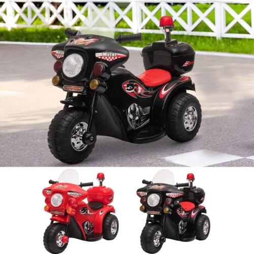 HOMCOM electric tricycle for children + 18 months with 3 wheels and Battery 6V music Horn headlights trunk 80x35x52 cm