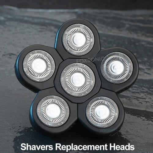 FOXSONIC 2021 New 6D Shavers Replacement Heads 6 Floating Replacement Blades Head Shaver For Men