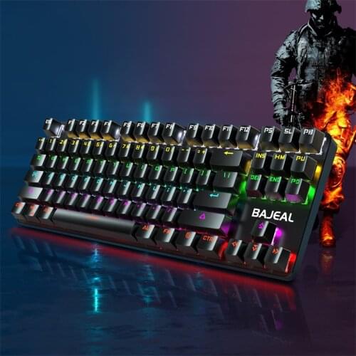 Gaming Mechanical Keyboard 87 Keys Fashion Game Anti-ghosting Blue Switch Color Backlit Wired Keyboard for Pro Gamer Laptop PC