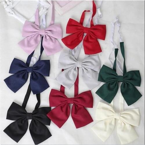 High School Jk Uniform Solid Color Bowtie Student Girls Bowknot Necktie Adjustable Necktie B1489