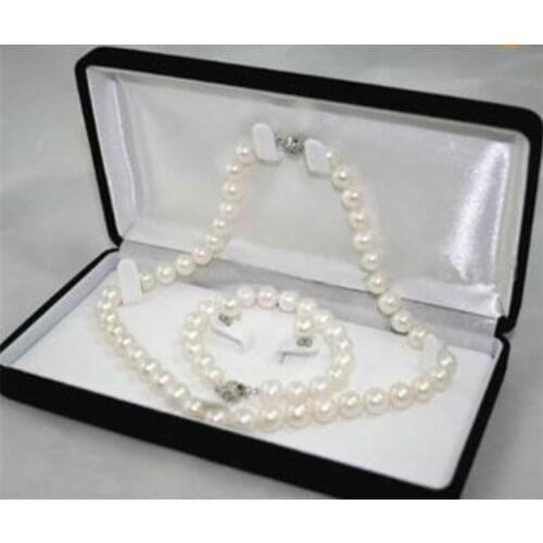 AA+ 6-7MM White Akoya Cultured Pearl Necklace Bracelet Earring Set