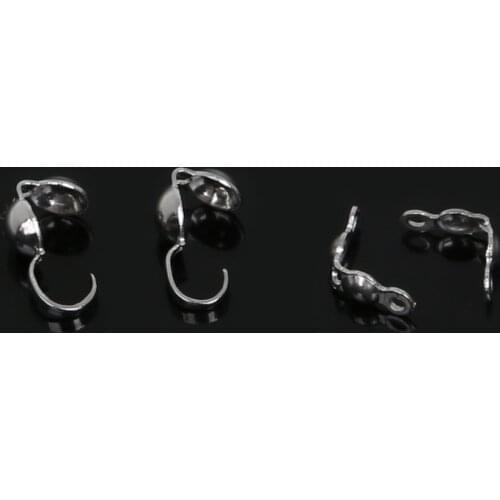 50pcs/lot Stainless Steel Cord End Cover Connectors to link Clasp For Jewelry Making