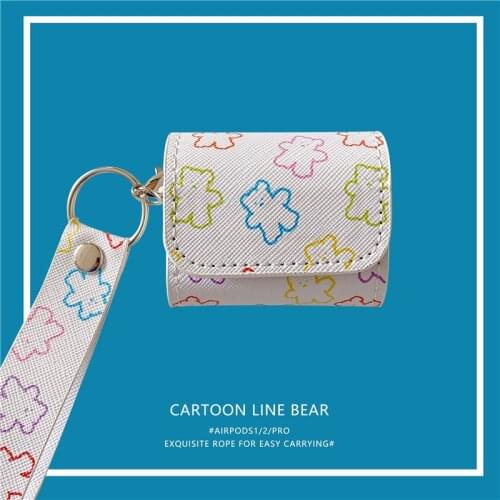 Korean Bear PU Leather Protective Earphone Cases For Apple Airpods Pro 2 1 Cute Cartoon Shockproof Headphone Cover Accessories
