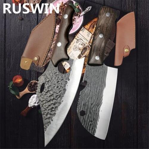 Forged Boning Knife Slaughter Outdoor Hammered Slicing Meat Fish Pocket Kitchen Knife Portable Skinning Multi Purpose Knife