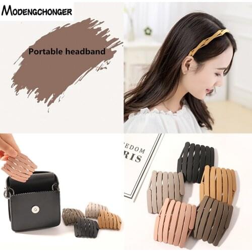 Fashionable Foldable Headband For Woman Go Out Telescopic And Changeable Frosted Toothed Hairband Headwear DIY Hair Accessories
