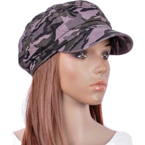 M504 Fashion Beauty Camouflage Cotton Visor Newsboy Cap Summer Autumn Stylish