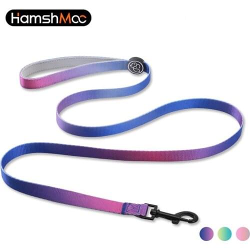 HamshMoc 150Cm Soft Pull Pet Dog Leash Nylon Pink Purple Thick Leash For Small Medium Large Dogs Walking Training Running Belt