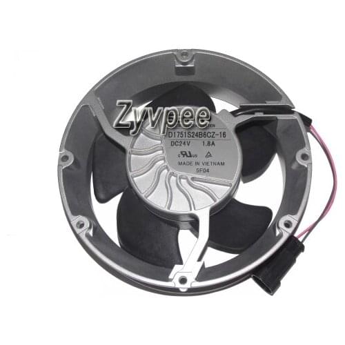 New Original 172x150x51mm D1751S24B6CZ-16 24V 1.8A 2Wire 15cm VFD ACS800 Inverter Fan D1751S24B6CZ, NOT COPY and Refurbish