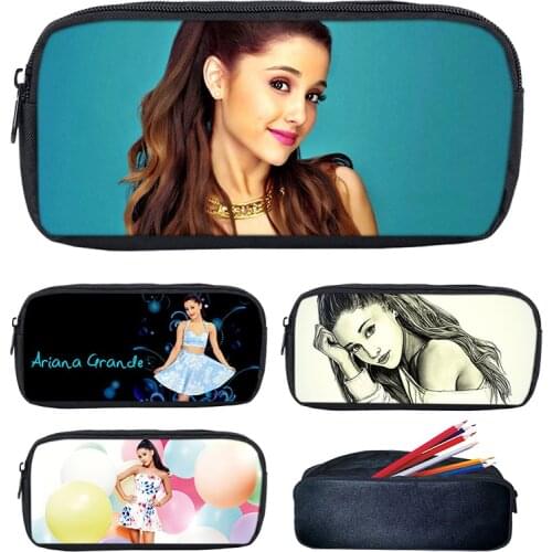 3D Singer Ariana Grande Mochila Grande School Supplies Kids Stationery Pencil Case Cosmetic Make Up Box Storage Pouch