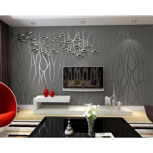 Beibehang Wallpaper contemporary and contracted sitting room TV setting stripe fashionable household decorative 3d wallpaper