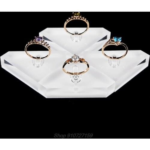 Rings Organizer Clear Show RackAcrylic Jewelry Holder Photography Props Ring Clips Display Stand D17 20 Dropshipping
